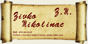 Živko Mikolinac vizit kartica